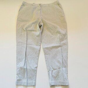 Poetry Seersucker Trouser Pant White Tan Stripe Cotton Summer Minimlist Classic